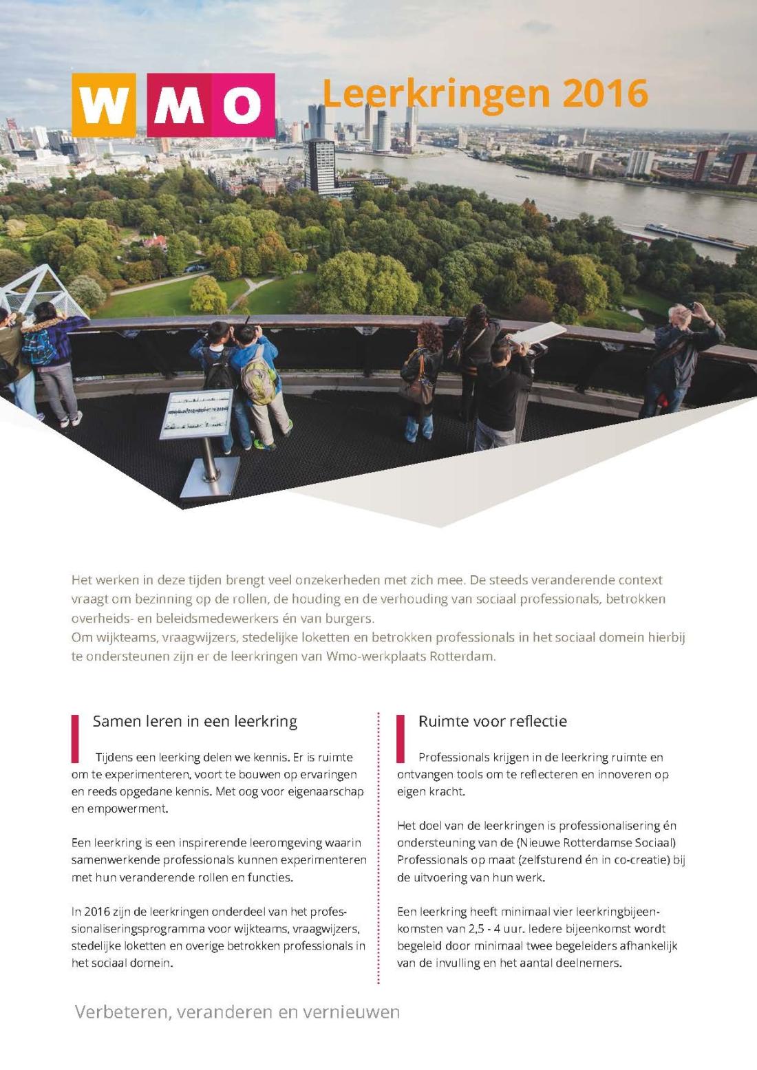 Werkplaats Sociaal Domein Zuid-Holland Zuid | Leerkringen 2016 weer van start