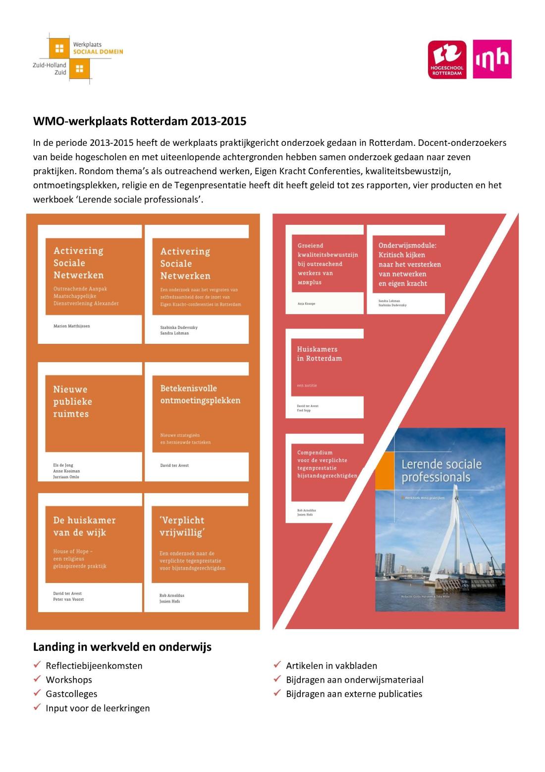 Werkplaats Sociaal Domein Zuid-Holland Zuid | Opbrengsten Wmo-werkplaats in beeld