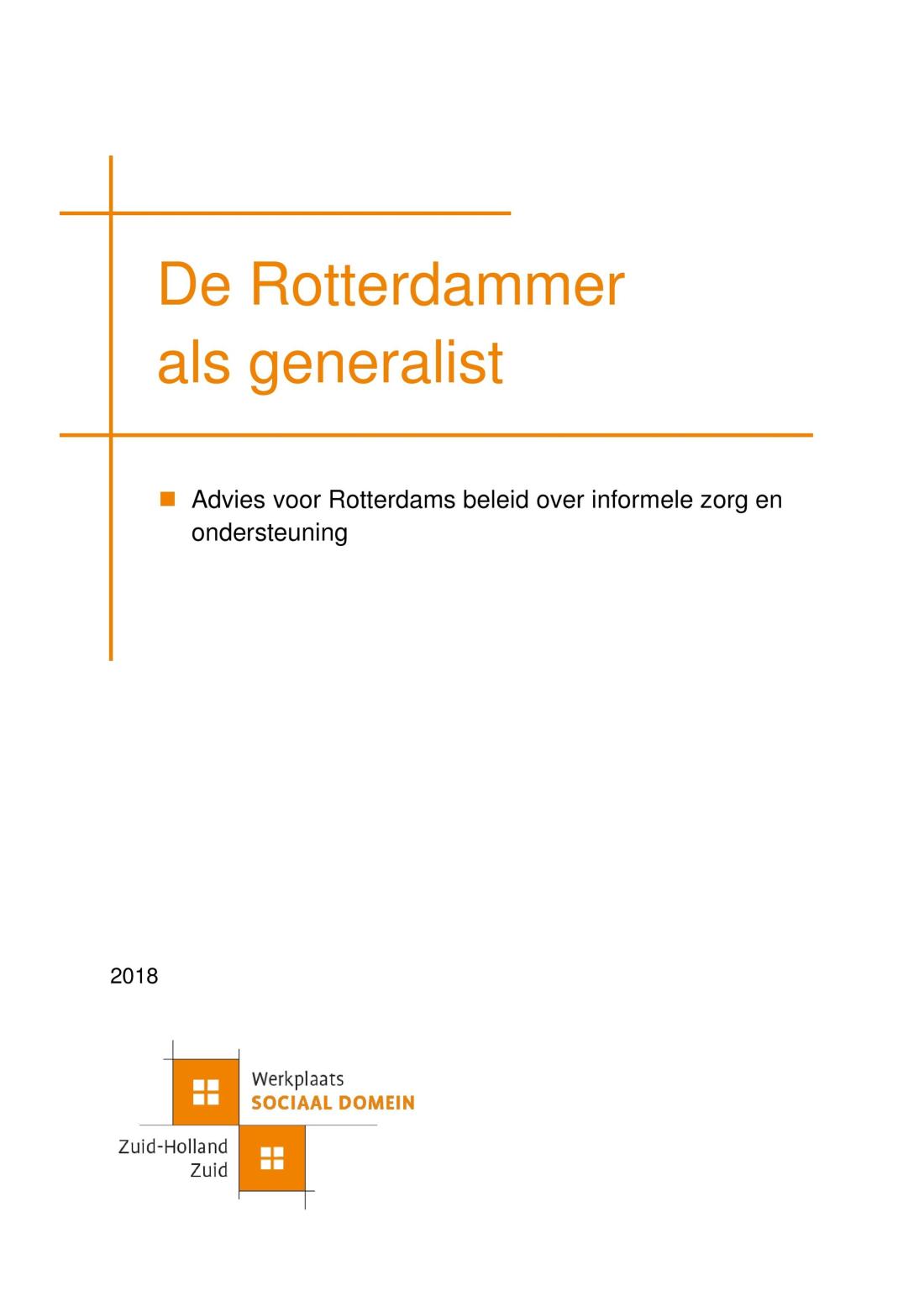 Werkplaats Sociaal Domein Zuid-Holland Zuid | Tien adviezen voor Rotterdams beleid over informele zorg en ondersteuning